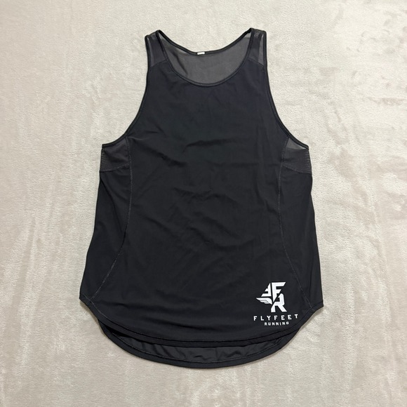 Lululemon Tops - Lululemon Sculpt Tank Top Womens 6 Black Fly Feet Running Mesh Back Activewear